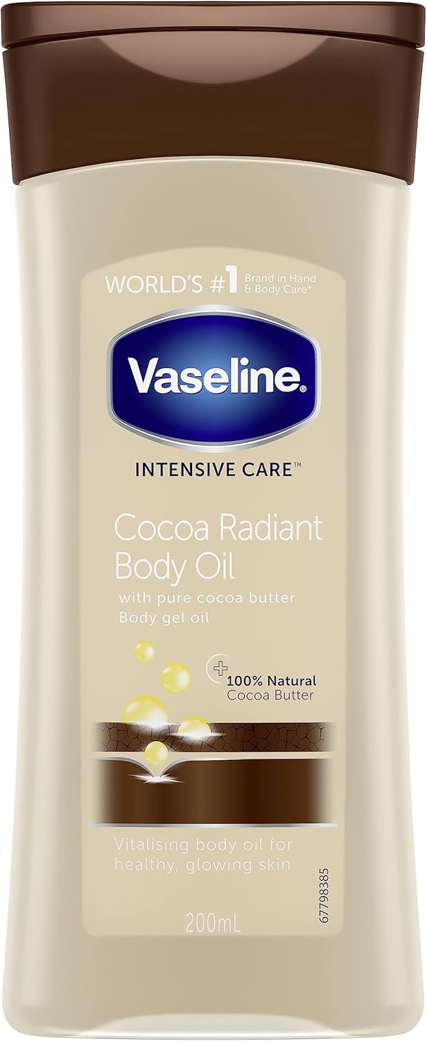 Vaseline Intensive Care Cocoa Radiant Body Lotion & Oil, Healthy Hands & Lip Therapy Regime Bundle