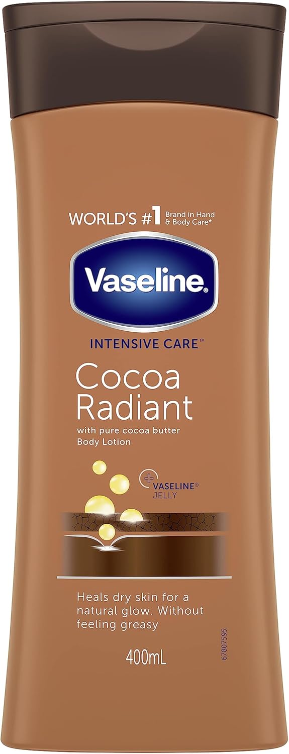 Vaseline Intensive Care Cocoa Radiant Body Lotion & Oil, Healthy Hands & Lip Therapy Regime Bundle