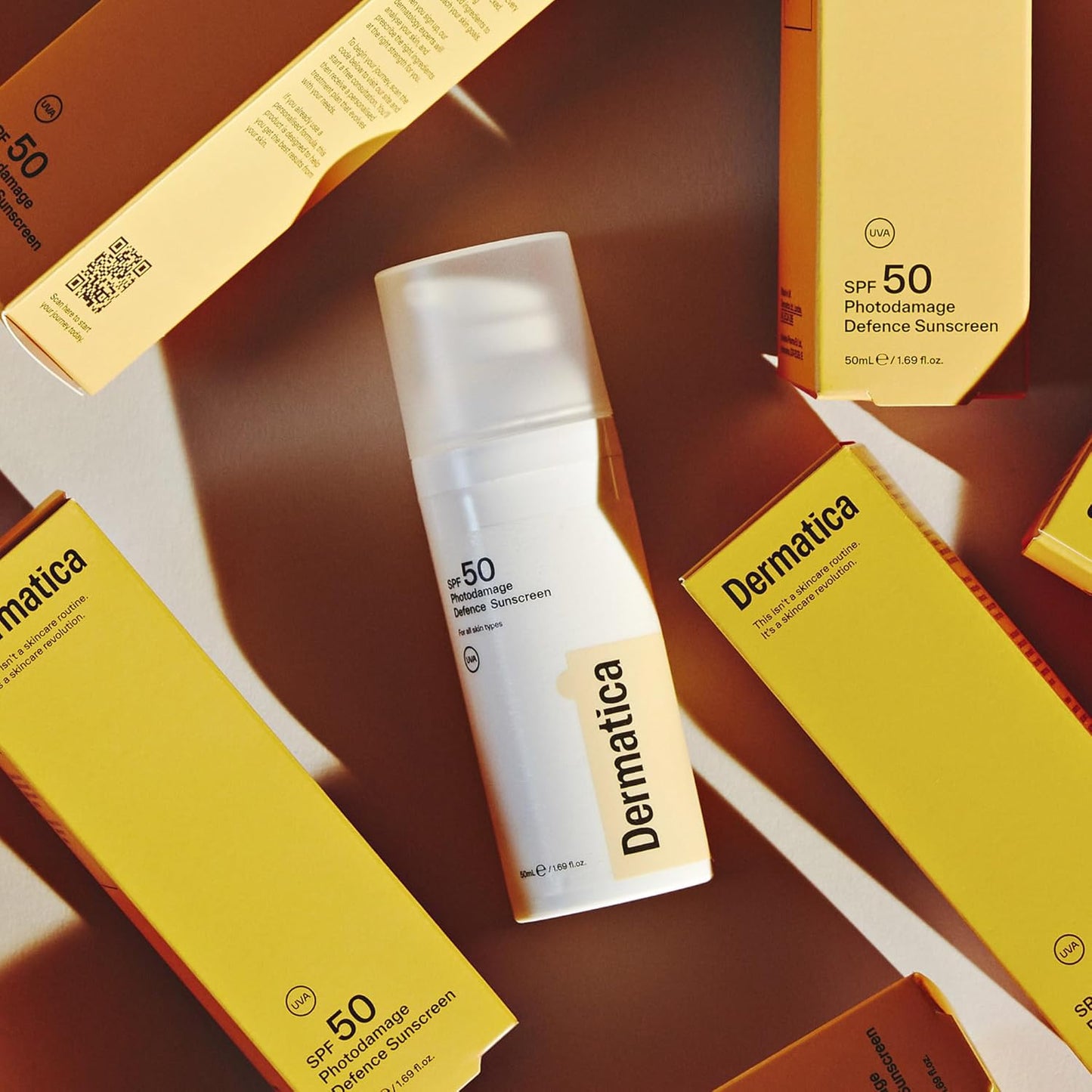 Dermatica SPF 50 Photodamage Defence Sunscreen | Anti-Ageing and Anti-Wrinkle I Fast Absorbing Lightweight Cream | Fragrance Free