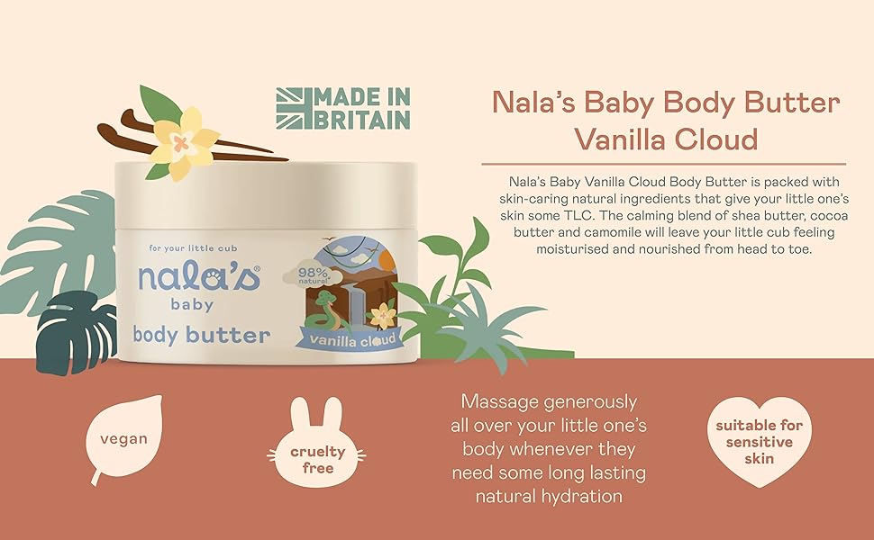 Nala's Baby Body Butter Vanilla Cloud FRAGRANCE FREE 200ml