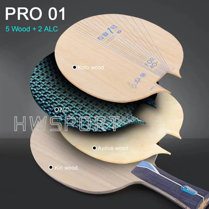 YINHE PRO 01 Table Tennis Blade Outer Blue ALC Fiber Ultra Offensive Ping Pong Blade with Original Packing Box